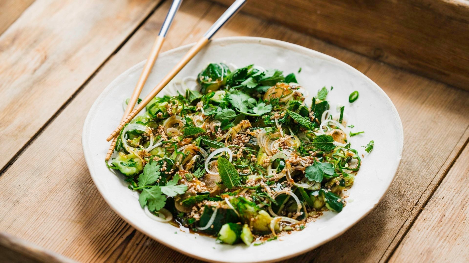 A Delicious Bashed Cucumbers with Green Chillies Recipe