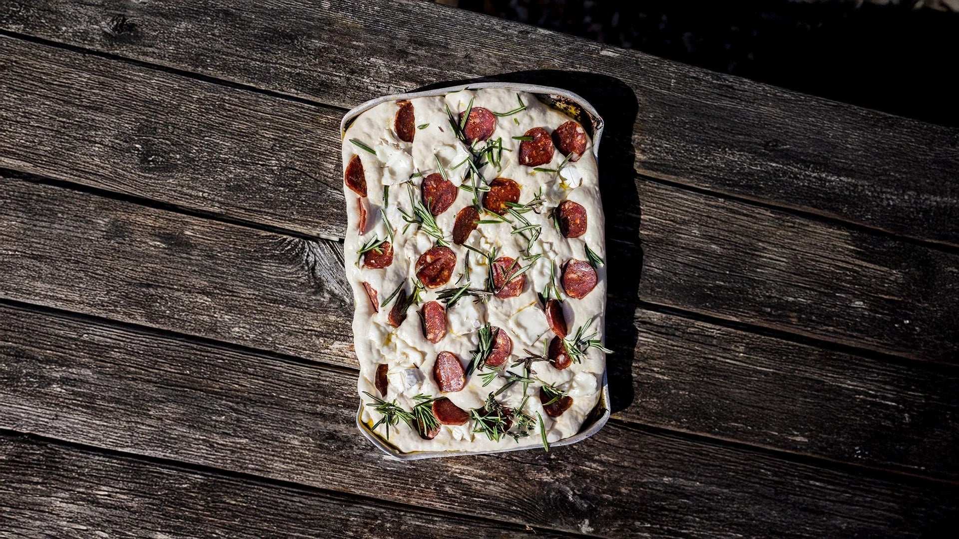 Rosemary Focaccia with Chorizo and Goat's Cheese Recipe