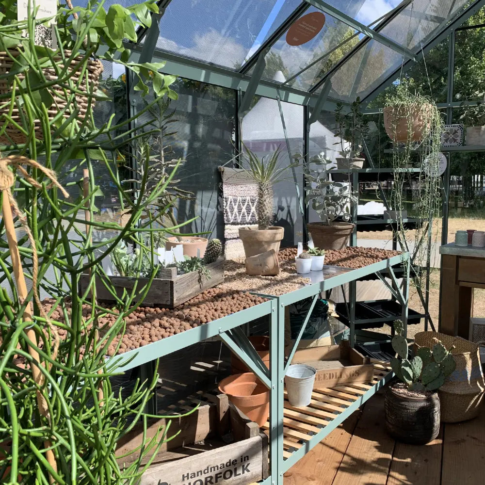 Two Free-standing staging units next to each other